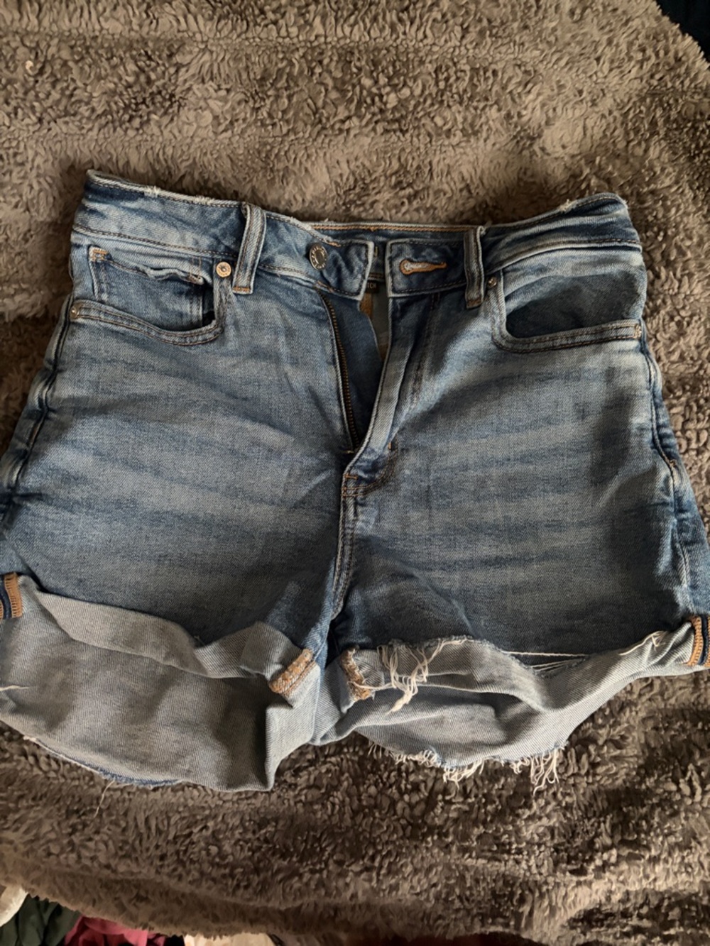American Eagle Outfitters Light Blue Rolled Cuff Denim Shorts